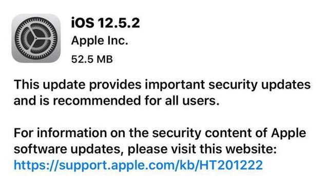 鸡西苹果手机维修分享iOS12.5.2发布，建议所有老苹果用户安装 
